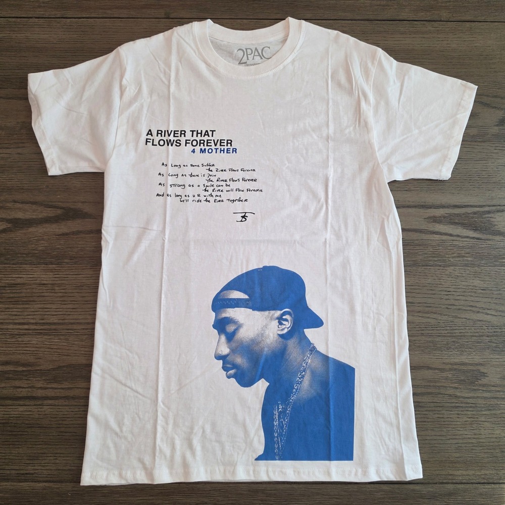 2Pac A River That Flows Forever 4 Mother White Graphic T-Shirt XL FACTORY PKG